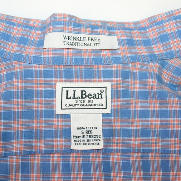 LLBean Mens Button Down LS Shirt 100% Cotton Size S Traditional Fit Wrinkle Free - Picture 4 of 5